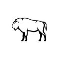 Vector bison silhouette view side for retro logos, emblems, badges, labels template vintage design element. Isolated on white