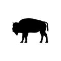 Vector bison silhouette view side for retro logos, emblems, badges, labels template vintage design element. Isolated on white