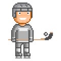 Vector 8 bit pixel art bandy for design.