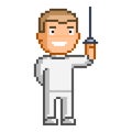 Vector 8-bit pixel art fencing for games