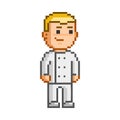 Vector 8-bit pixel smiling cook