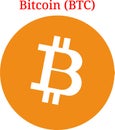 Vector Bitcoin BTC logo Royalty Free Stock Photo