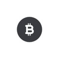 Vector bitcoin icon. Bitcoin symbol shape. Crypto currency. Virtual money. Bicton sign. Coin logo