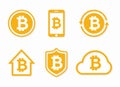 Vector bitcoin logo. Bitcoin icon. Vector bitcoin design elements, badges, labels. Royalty Free Stock Photo