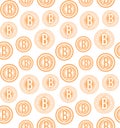 Vector bitcoin logo seamless pattern