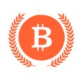 Vector bitcoin simple flat emblem isolated on white background. Royalty Free Stock Photo