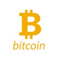 Vector bitcoin simple flat emblem isolated on white background. Royalty Free Stock Photo