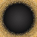 Vector black template with golden sparkle glitter. Shining gold circle frame on transparent background Royalty Free Stock Photo