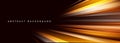 Vector black abstract wide background with yellow and orange glowing high-speed light effect Royalty Free Stock Photo