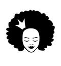 Vector Black African American head face silhouette