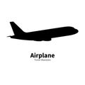 Vector black airplane silhouette air travel