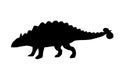 Vector black ankylosaurus silhouette dinosaur