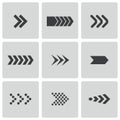 Vector black arrows icons set