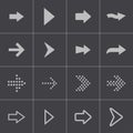 Vector black arrows icons set