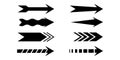 Vector Black Arrows Set on White Background. Arrow, Cursor and pointers Royalty Free Stock Photo
