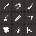 Vector black art tool icon set Royalty Free Stock Photo