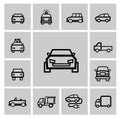 Vector black auto icon set Royalty Free Stock Photo