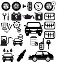 Vector black auto icons set