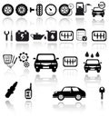 Vector black auto icons set