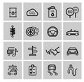 Vector black auto icons set Royalty Free Stock Photo