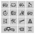 Vector black auto icons set Royalty Free Stock Photo