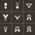 Vector black award medal icon set Royalty Free Stock Photo