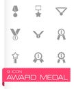 Vector black award medal icon set Royalty Free Stock Photo