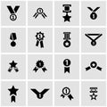 Vector black award medal icon set Royalty Free Stock Photo