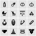 Vector black baby icon set Royalty Free Stock Photo