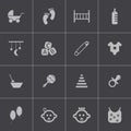 Vector black baby icons set Royalty Free Stock Photo