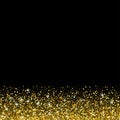 Vector black background with gold glitter sparkle