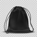 Vector black backpack Royalty Free Stock Photo