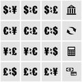 Vector black bank icon set Royalty Free Stock Photo