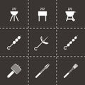 Vector black barbecue icon set Royalty Free Stock Photo