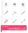 Vector black barbecue icon set Royalty Free Stock Photo