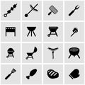 Vector black barbecue icon set