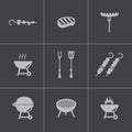 Vector black barbecue icons set