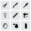 Vector black barber icon set