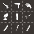 Vector black barber icons set