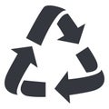 Vector Black Basic Recycling Icon