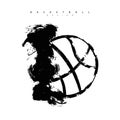 Vector black basketball ball. Abstract illustration for sports design. Print for T-shirt.