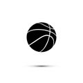 Vector black basketball ball icon isolated on white background.