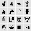 Vector black bathroom icon set Royalty Free Stock Photo