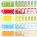 Vector black battery icons Royalty Free Stock Photo