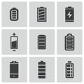 Vector black battery icons set