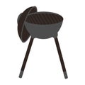 vector black BBQ Grill icons isolated on white background Royalty Free Stock Photo