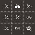 Vector black bicycle icon set