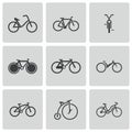 Vector black bicycle icons set