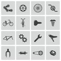 Vector black bicycle part icons Royalty Free Stock Photo