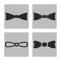 Vector black bow ties icons set Royalty Free Stock Photo